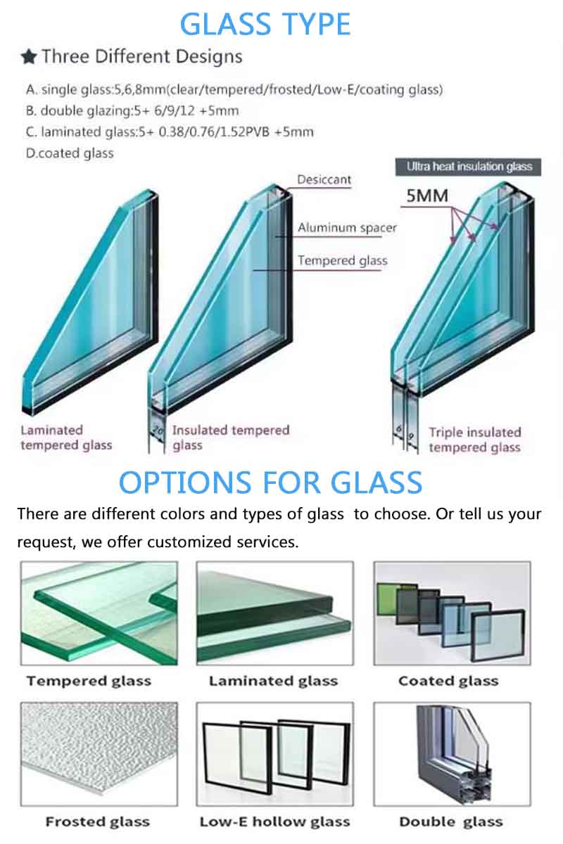 American Style Residential Hand-Cranked Aluminum Single and Double Hung Windows