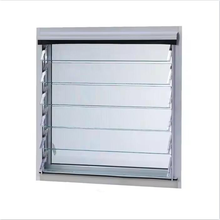 Modern Aluminium Tempered Glass Adjustable Louvers Window for Apartment
